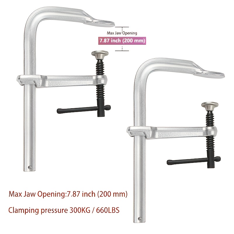 TEMU 120/160/200mm 3 Tailles au | 2pcs Serre-Joints en Acier Forgé de Qualité Industrielle F | Serrage Rapide 13,5×6,5 mm pour Menuiserie et Soudure,