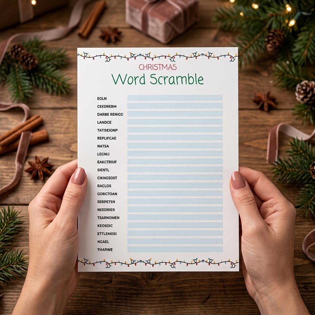 Christmas Word Scramble Game, 1pc/20pcs/30pcs Options