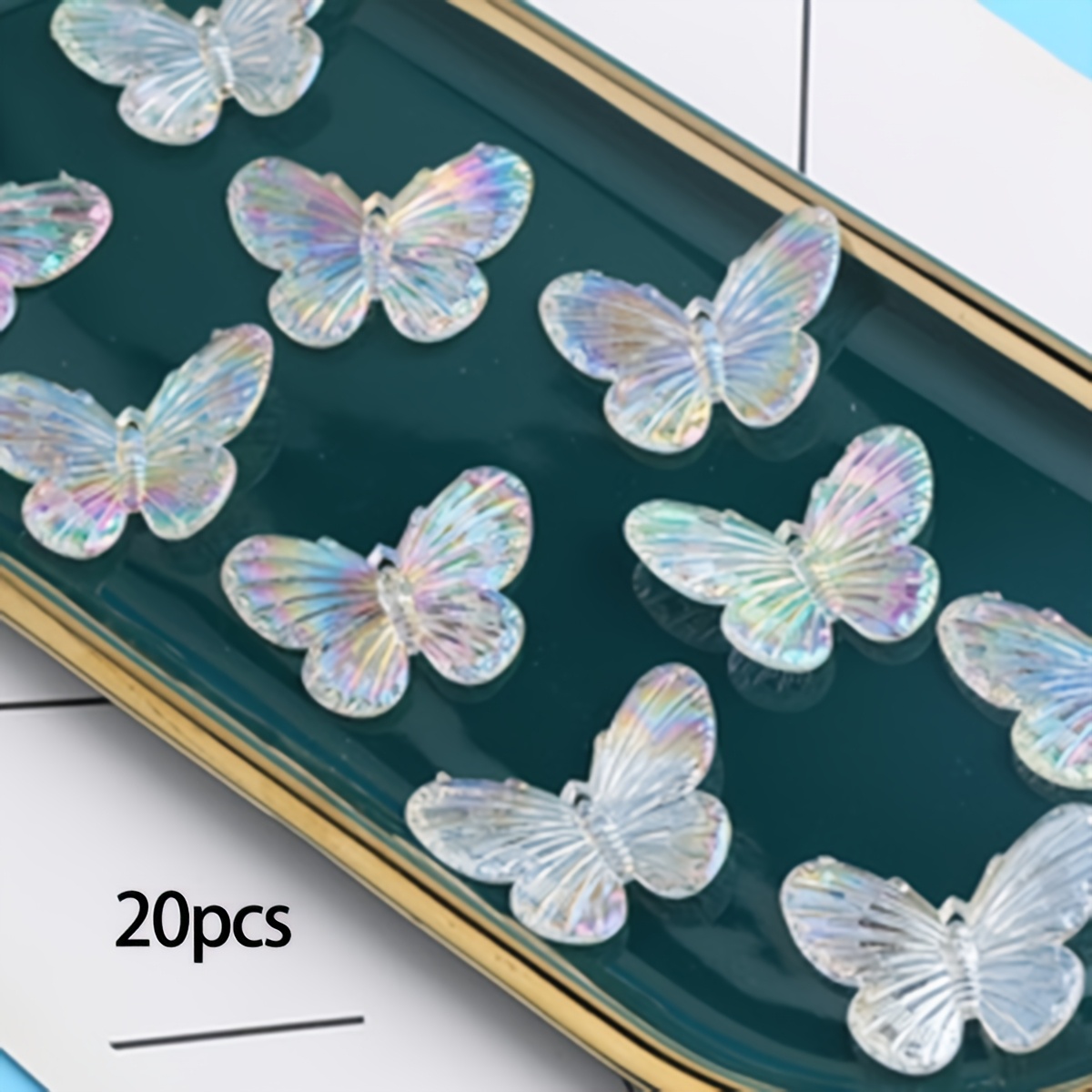 Image of 20pcs Ab Color Transparent Charms Pendants For Jewelry Making Handmade Earrings Necklace Key Chain Additions