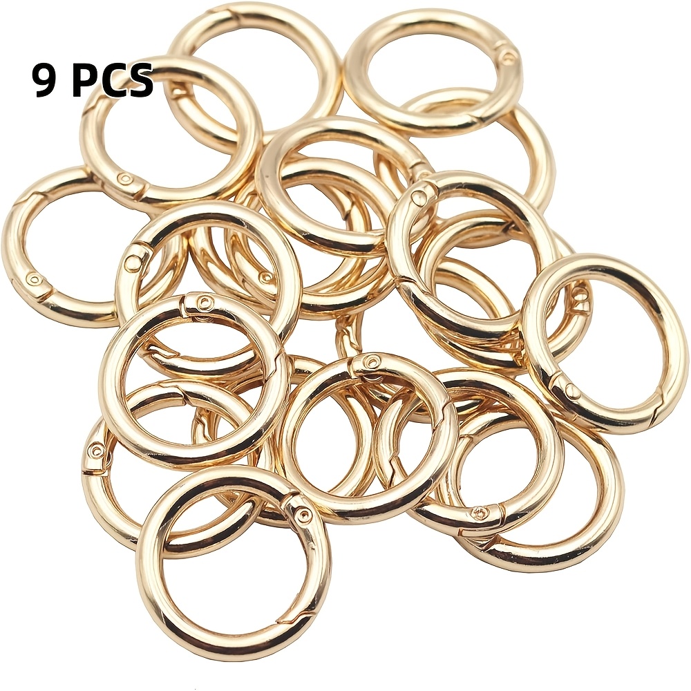 E-shop 9/18 Stück Mehrfarbige Metall O-Ring Feder Schnalle, Männer und Frauen können kreisförmige Rucksack-Verbindungs-Schnalle öffnen,