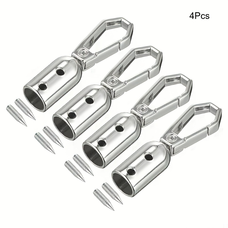 TEMU 4 Stück 8 mm / 0,32-Zoll Metall Endkappen mit Schrauben, Bastelarbeiten, Quastenhandwerk und Brieftaschen-Erweiterungen für Handtaschen,