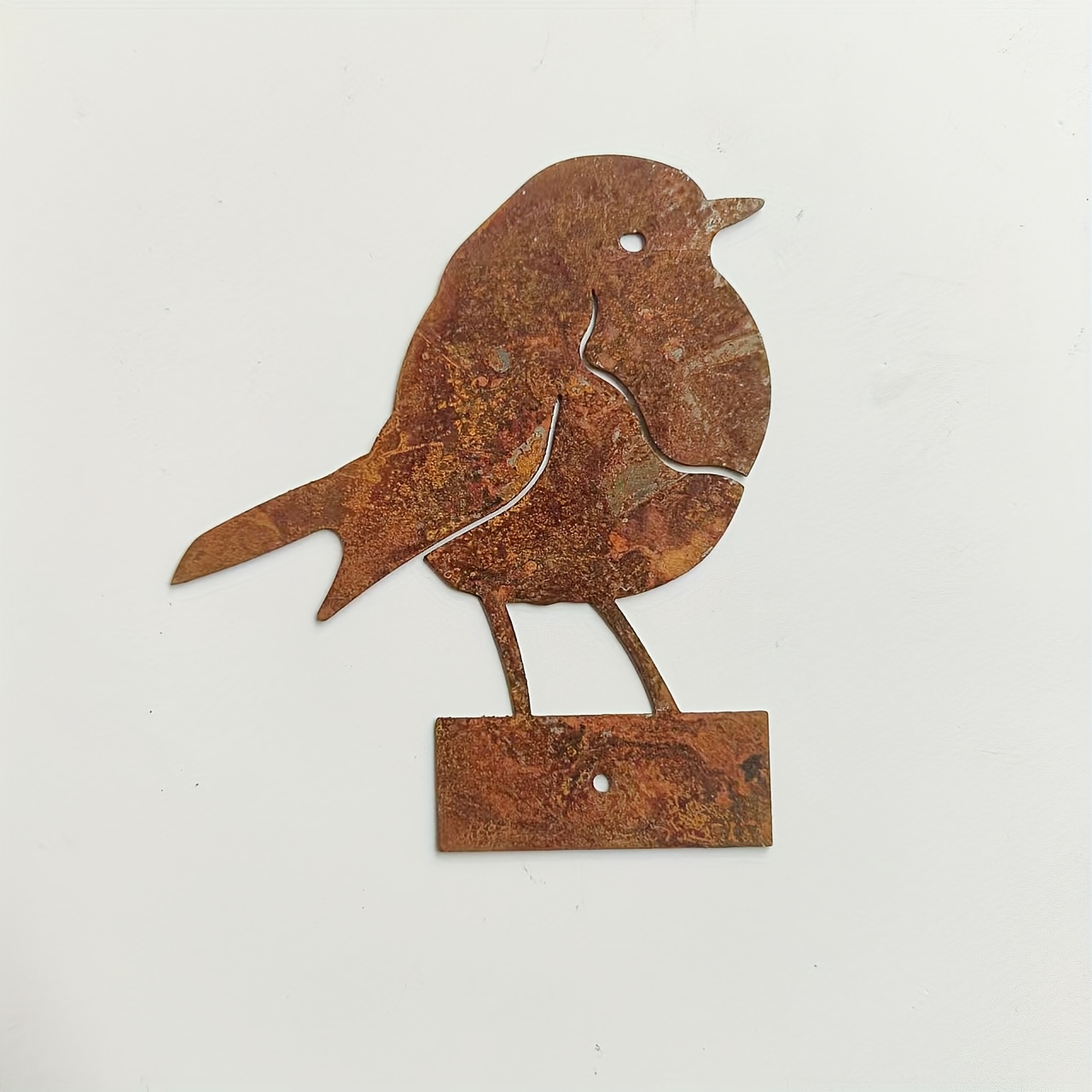 TEMU . Rustikale Metall-Chiffon-Vogelskulptur - Verwittertes Oranges Wildtierkunst für Garten & Außendekoration, Perfektes Muttertagsgeschenk, Keine