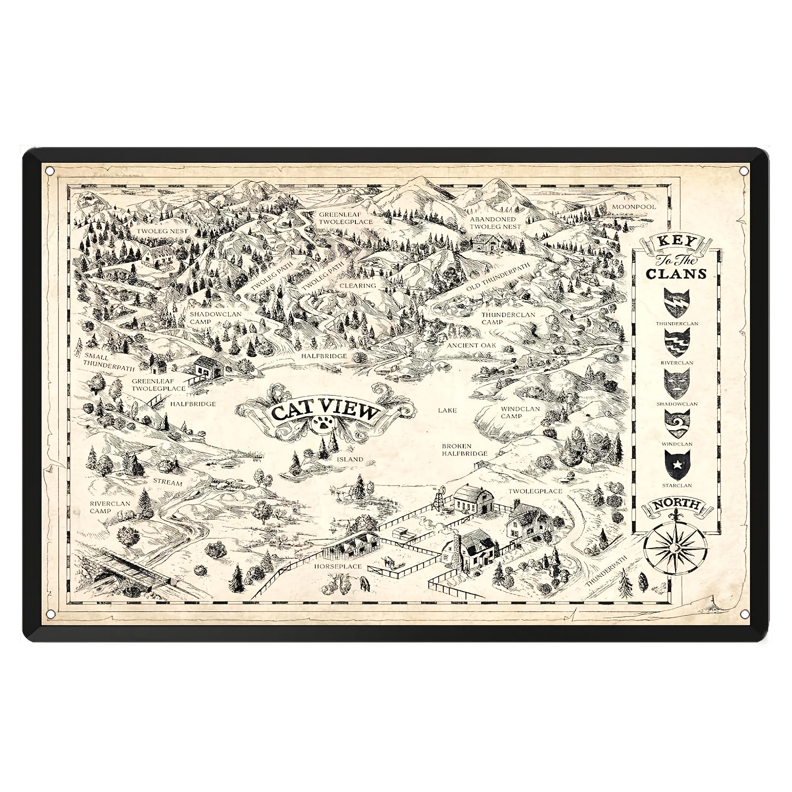 

Vintage- - Map Poster, 8x12 Inch Decorative Iron Sign For Fans Of