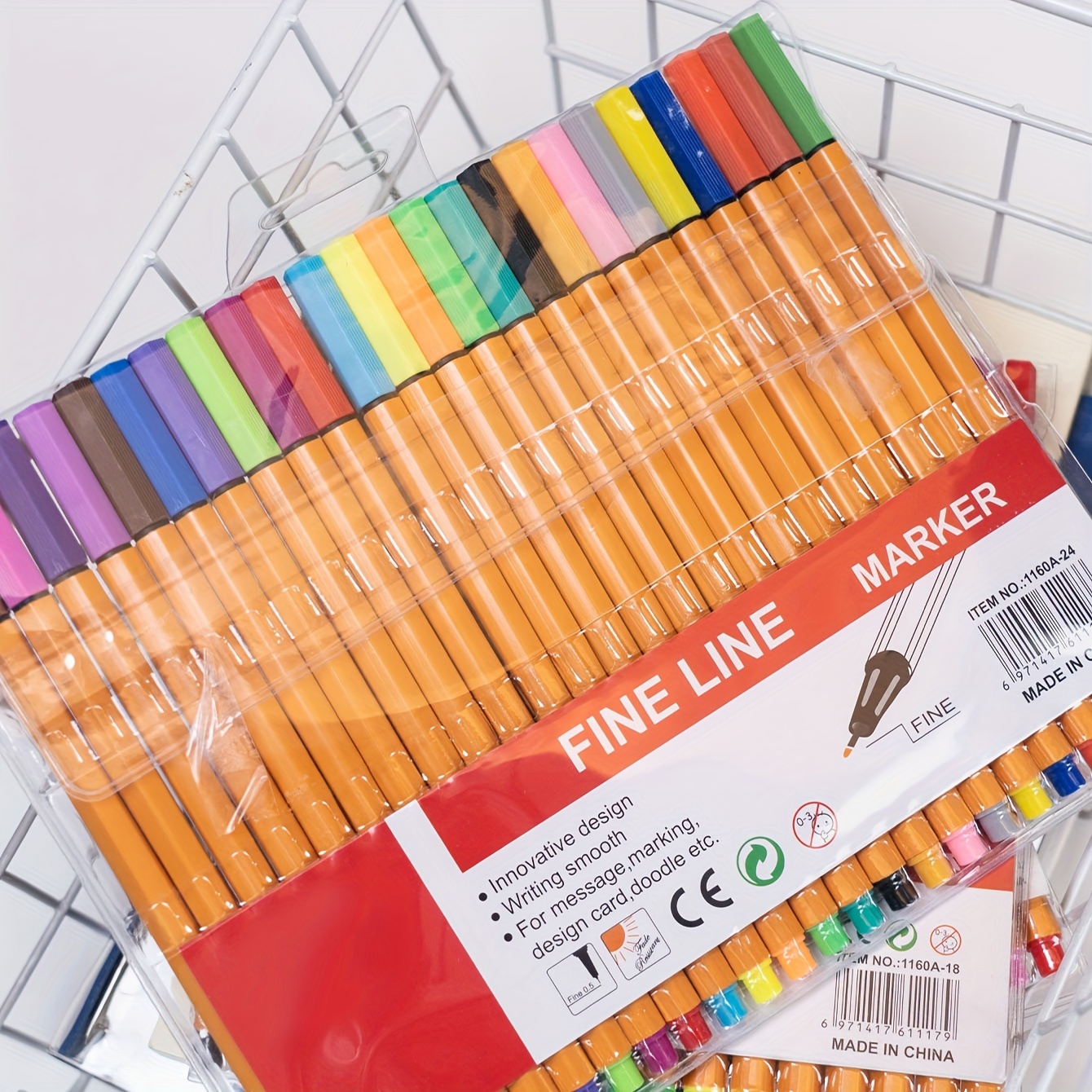 

24 Color Fine Line Markers - 0.5mm Tip, Innovative Design, Suitable For Information, Marking, Design Cards, Doodling, Ages 14 And Up