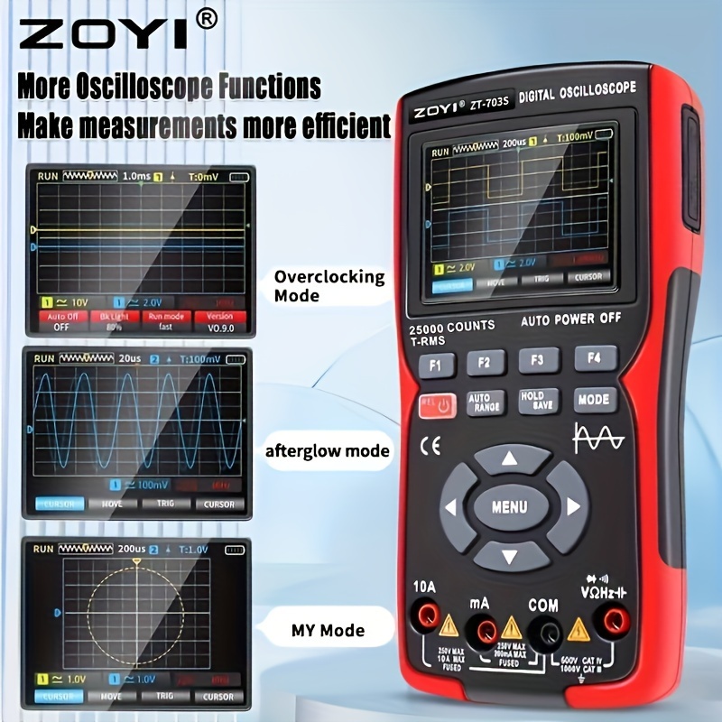 

Multifunctional Oscilloscope And Multimeter. Dual Channel Handheld Oscilloscope With Built-in Battery