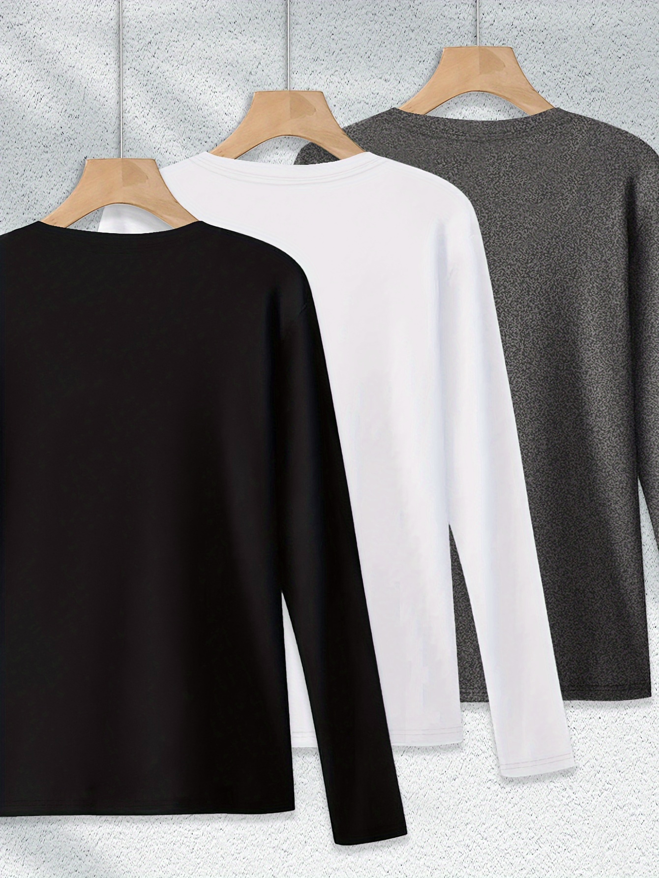solid color long sleeve t shirt set of three Product details 1
