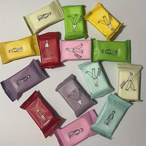 30 50pcs individually packaged portable disposable compressed towels into 24 30cm when to water used in outdoor camping hiking hotels beauty salons and other compact size easy to carry