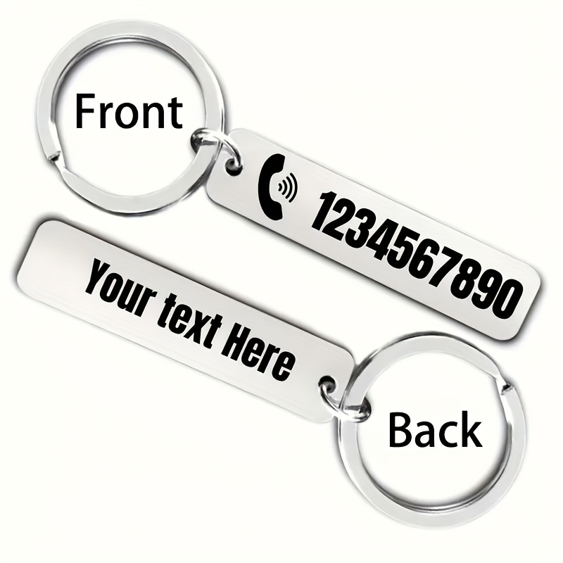 Personalized Stainless Steel Keychain With Custom Name And Phone Number, Engraved Wish - Perfect Gift For Family Or Best Friend