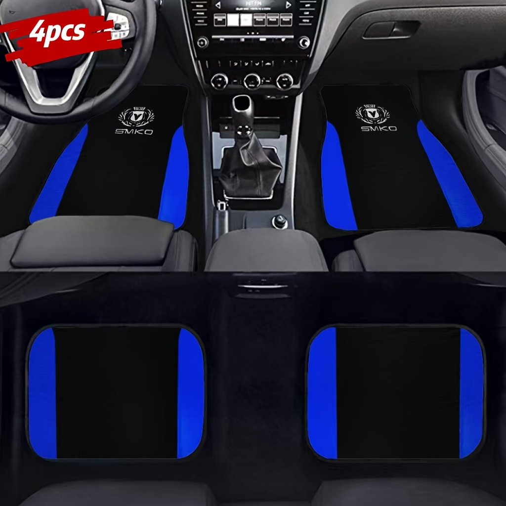 

4pcs Blue Double-sided Design Printed Car Floor Mats, Universal Car Floor Mats, Suitable For Suv, Truck, Car, Perfect Gift