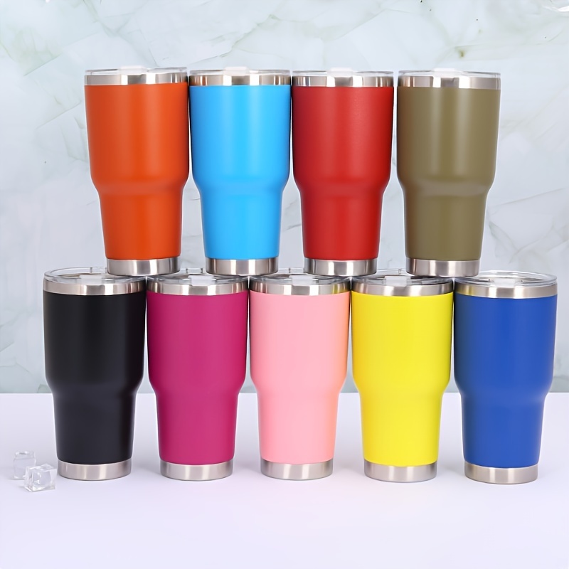 

1pc 887ml/30oz Stainless Steel Vacuum Insulated Water Cup, Portable Leakproof Coffee Mug For Outdoor Sports, Fitness, Car Driving