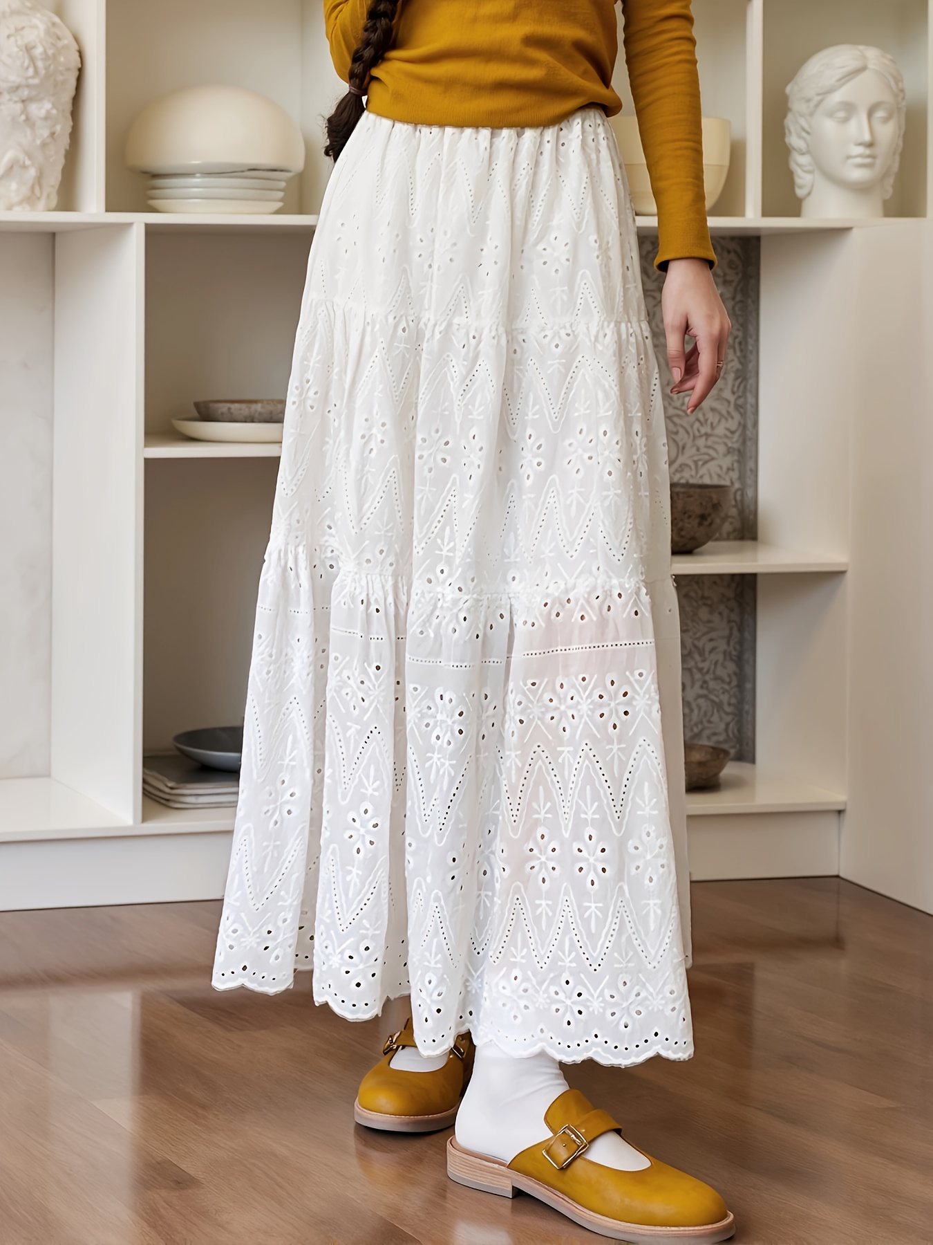 white skirt women sold on Temu United States