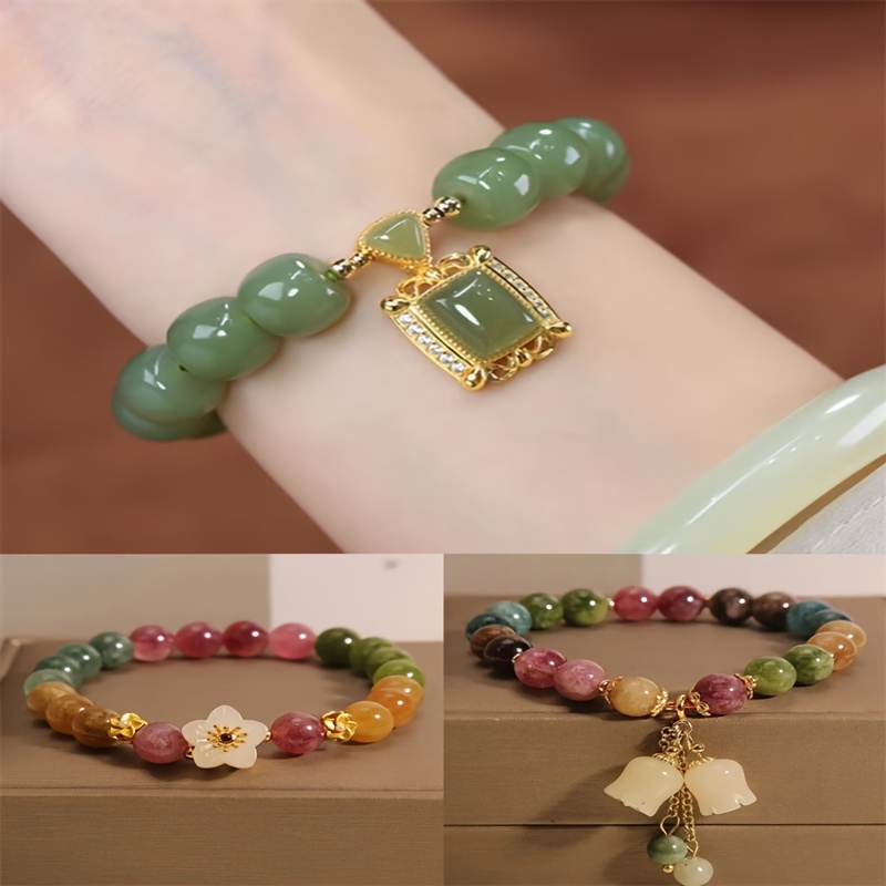 

3pcs Bracelets For Women, Stone Bracelet, Pendant Bracelet, Pendant Bracelet