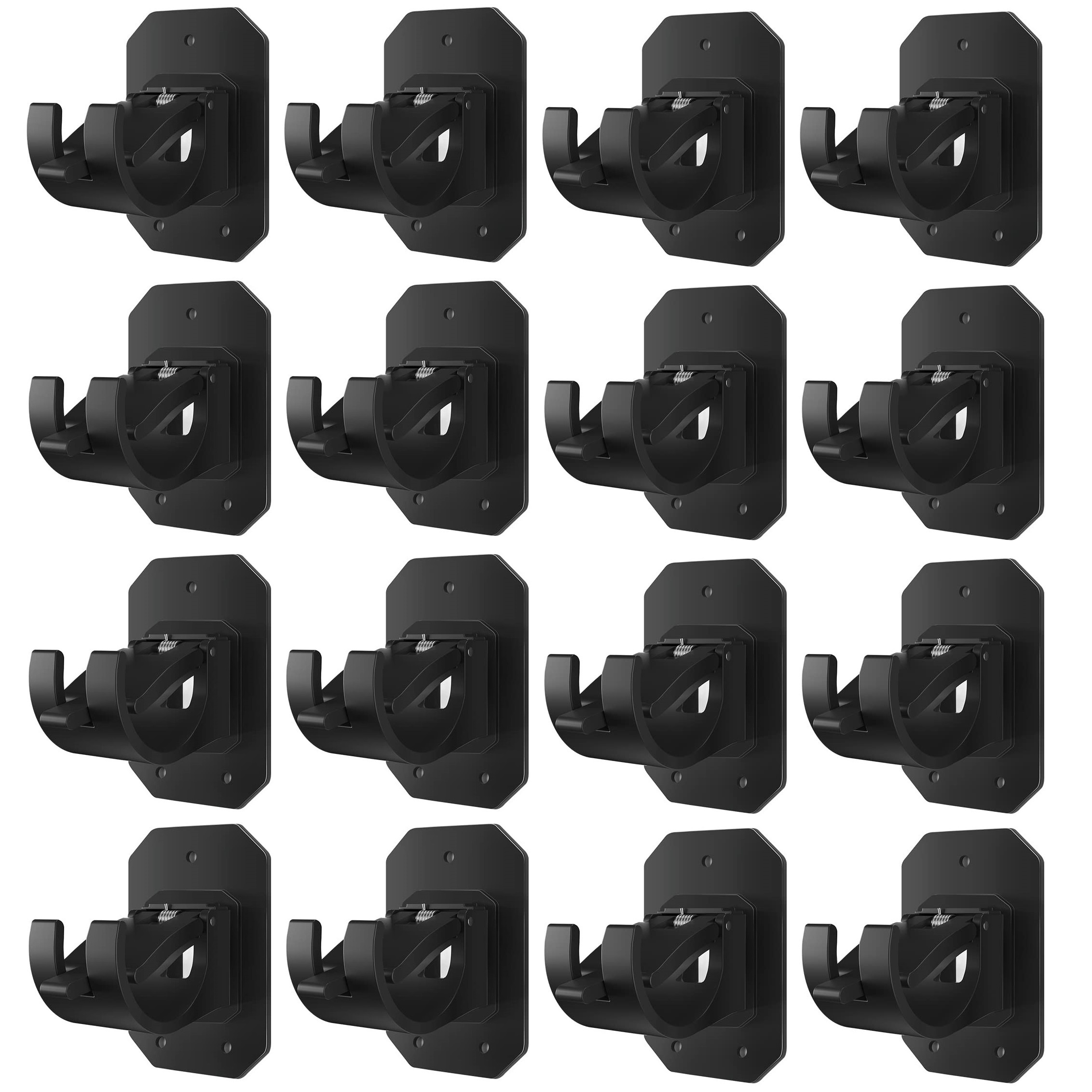 TEMU 16pcs No Drill Curtain Rod Brackets Upgraded Curtain Rod No Drilling Self Adhesive Curtain Rod Hooks With Screws, Nail Free Adjustable Curtain For Poles Less Than 4cm In Diameter