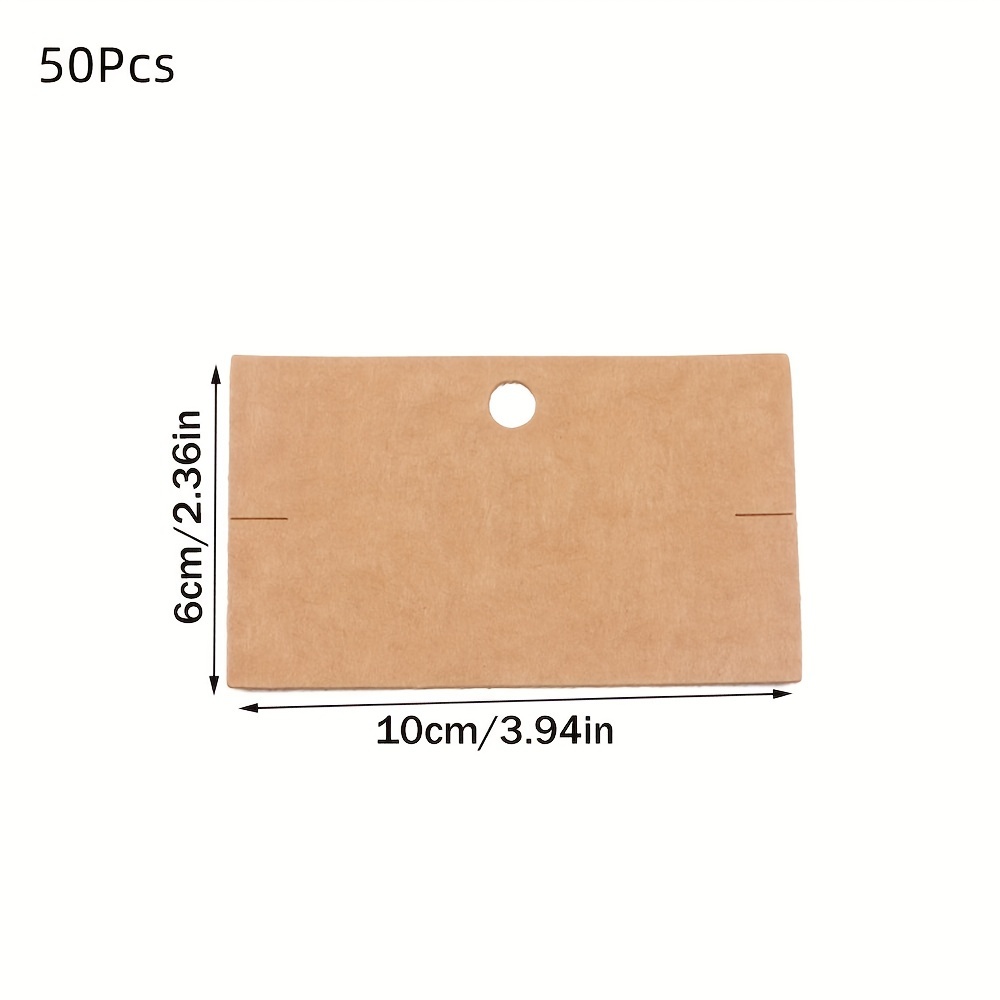 Image of 50pcs Of Paper Cards For Displaying Bracelets, Earring Tags For Small Business Packaging, Supplies For Jewelry Cards, And Materials For Jewelry Making