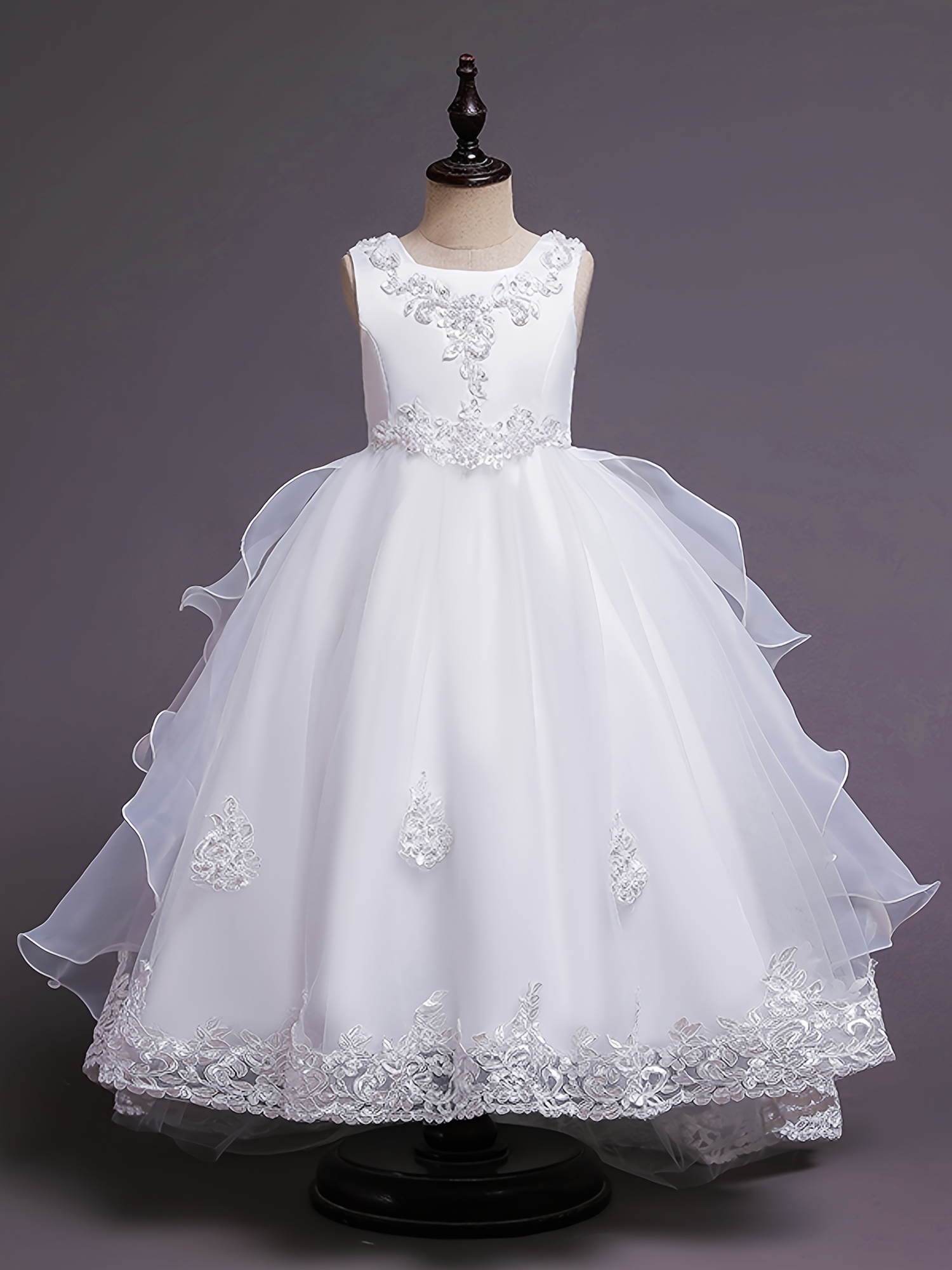 flower dress princess puffy tulle dresses bridesmaid wedding - Temu