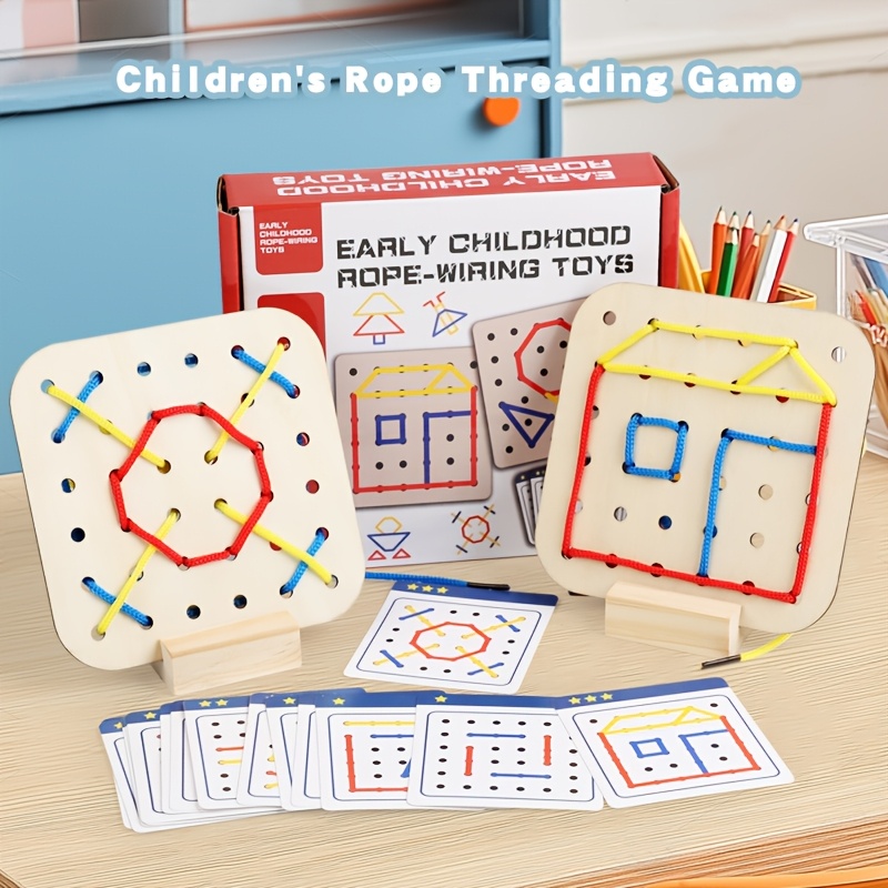 Children's Stringing Board Toy for Two Players, Competitive Game
