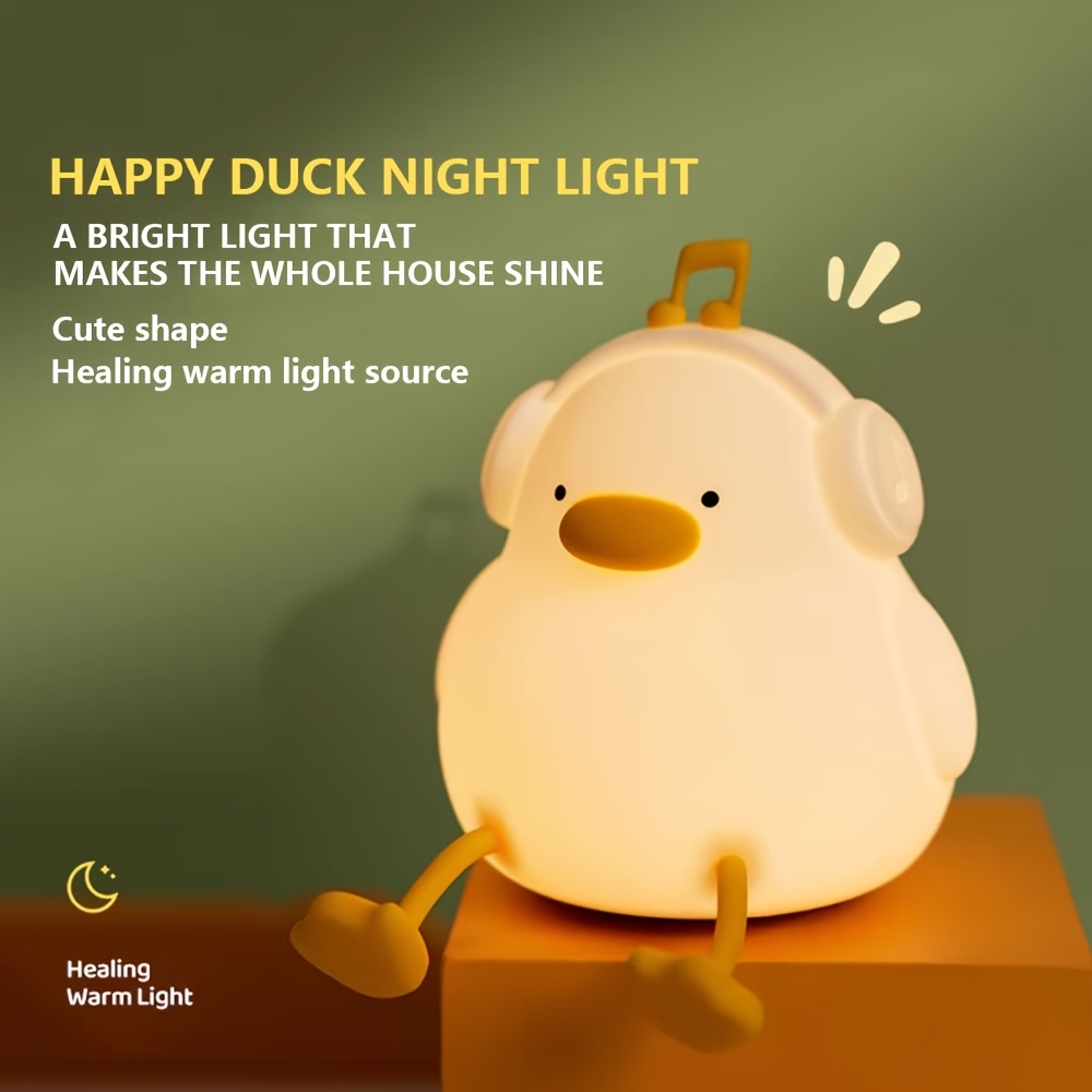 1pc musical duck clap light rgb colorful night lamp with timer function and   protection glow perfect bedside or gift for friends mood lighting room decor decorative light   design durable build touch control portable light adjustable brightness s gift small   Product details 1
