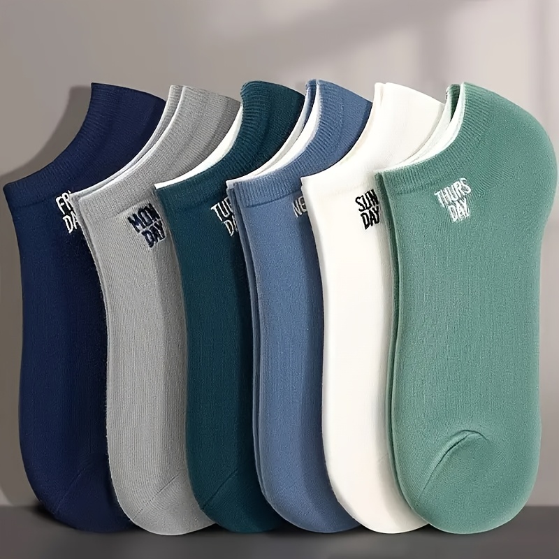 7 14 pairs mens sweat absorbing fashionable simple low   comfortable and breathable thin socks suitable for daily and outdoor wear perfect gifts for     and summer   a day a week Product details 2