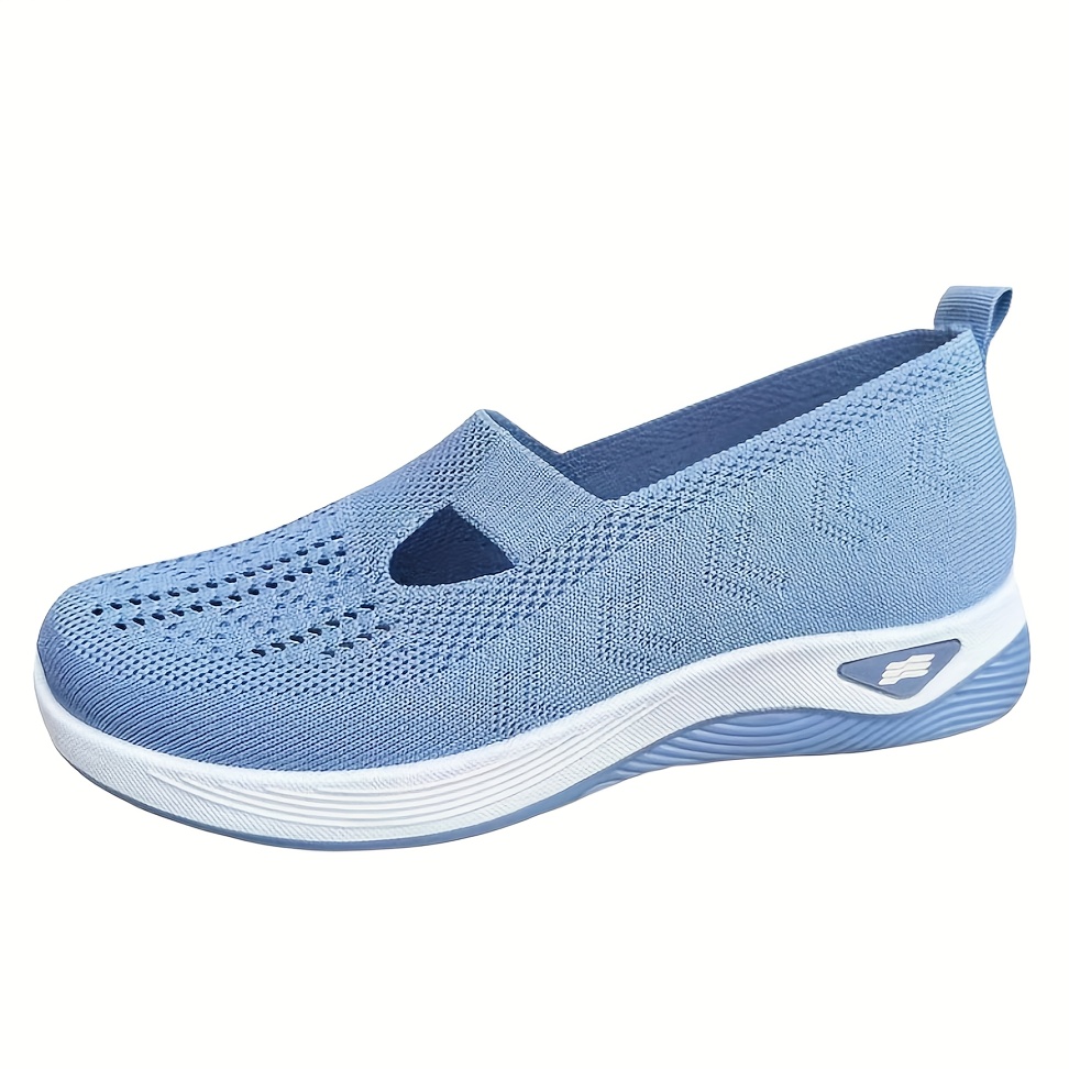 Womens Casual Slip Sneakers Soft Fabric Breathable Walking
