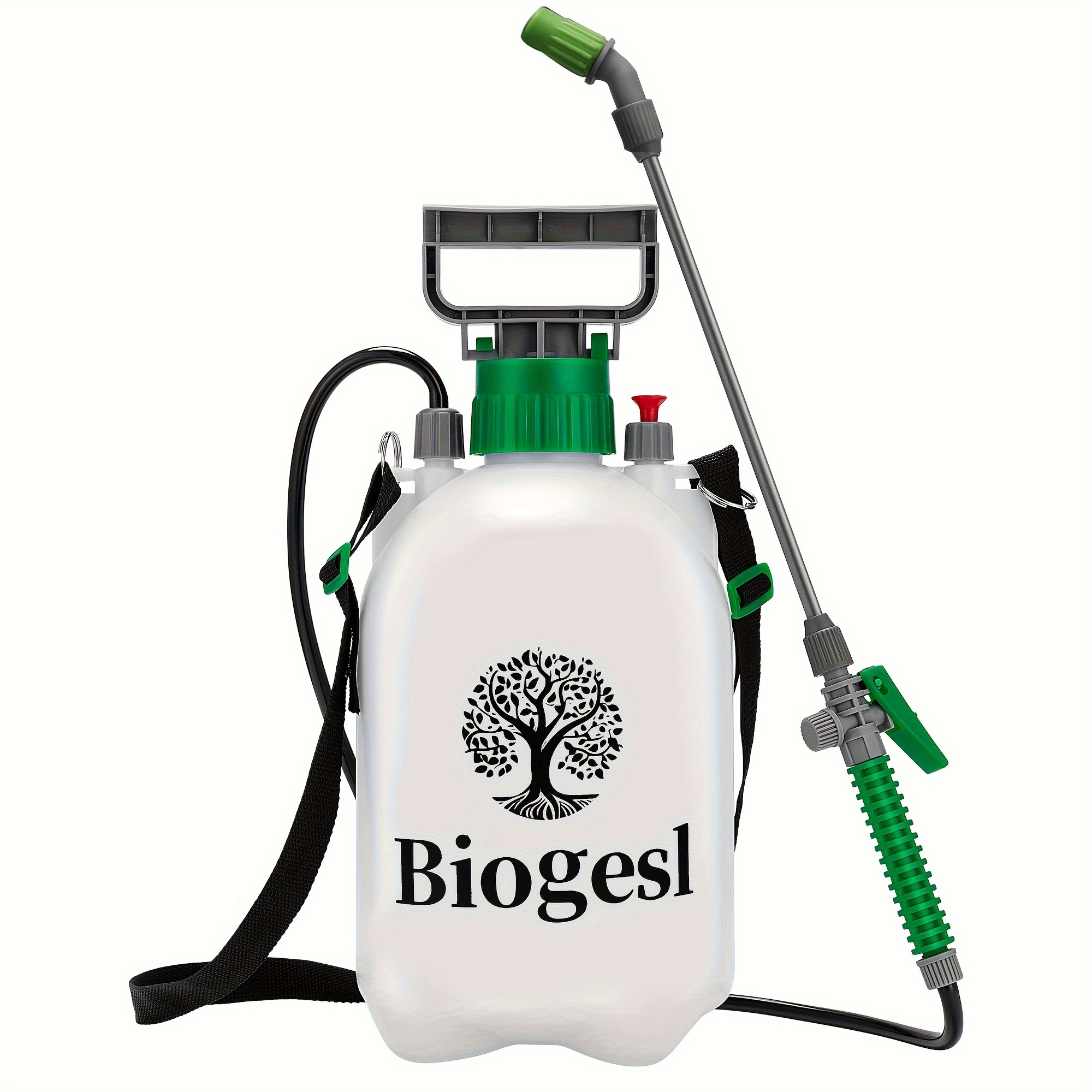 

1 Set Garden Water Sprayer - 1.3 Gallon Pump Pressure Bottle With 3 Nozzles, Adjustable Shoulder Strap & Pressure Valve - Perfect For Plants & Cleaning!