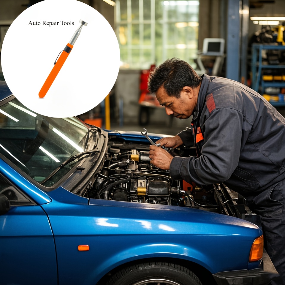 Auto Repair Tools:Ergonomic 3.63KG Magnetic Pickup Tool: Durable, Extendable Stainless Steel Rod with Stylish orange Grip for Easy Retrieval(1pc)