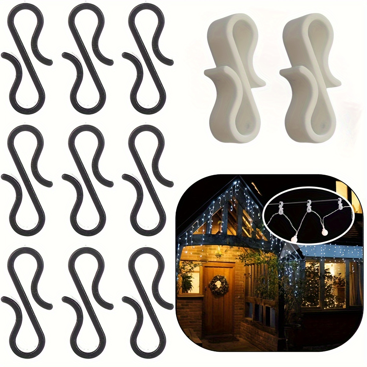 

10pcs String , Plastic Windproof Hanging For Christmas, Decorations, No Needed,