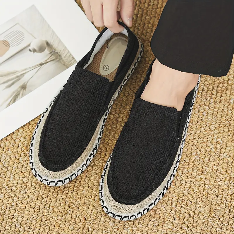 mens solid color slip on breathable sneakers comfy non slip casual walking shoes for mens outdoor activities details 8