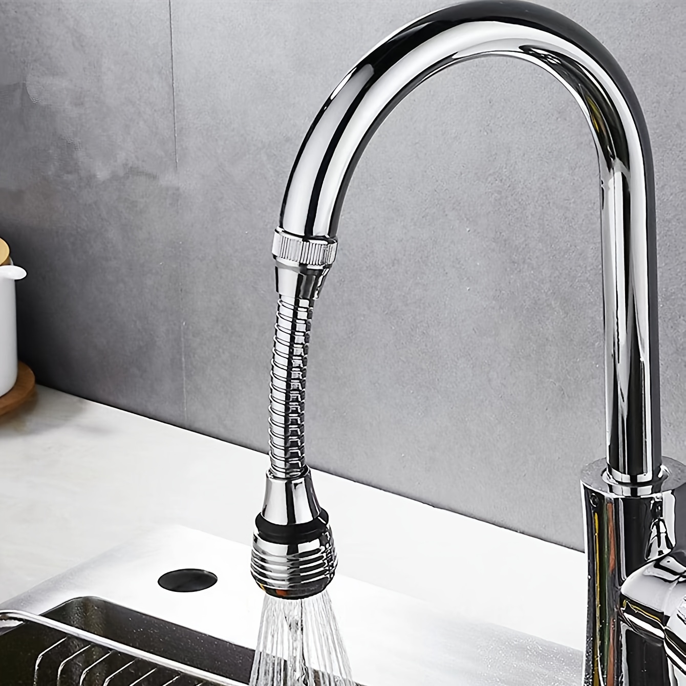 TEMU 1pc Tatukiko 1pc Full-swivel Faucet Extender With Adjustable Spray (rain/shower), Water-saving Anti-overflow Design, Installation Suitable For