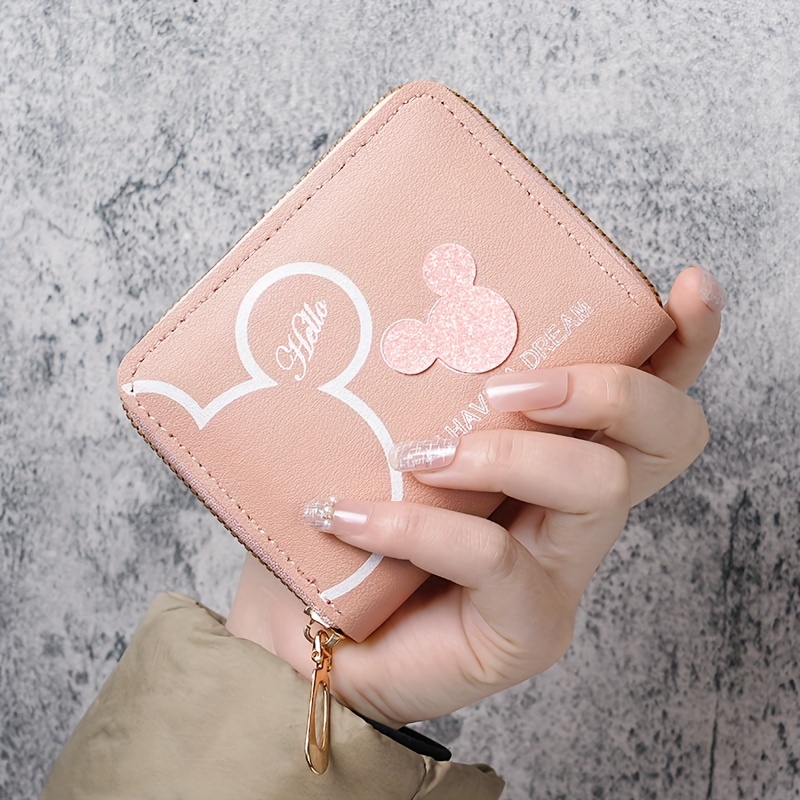 

1pc, Cute Cartoon Mini Wallet For Women, Portable Zippered Coin Purse