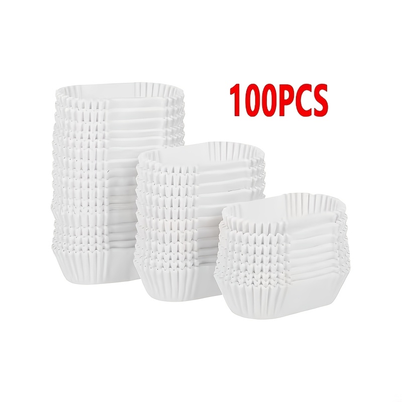 Image of 50/75/100pcs White Oval Cupcake Liners, Safe Oil-proof Paper Molds High-temperature Resistant, Ship-shaped Paper Cups For Muffins, Cupcakes Or Mini Snacks Baking