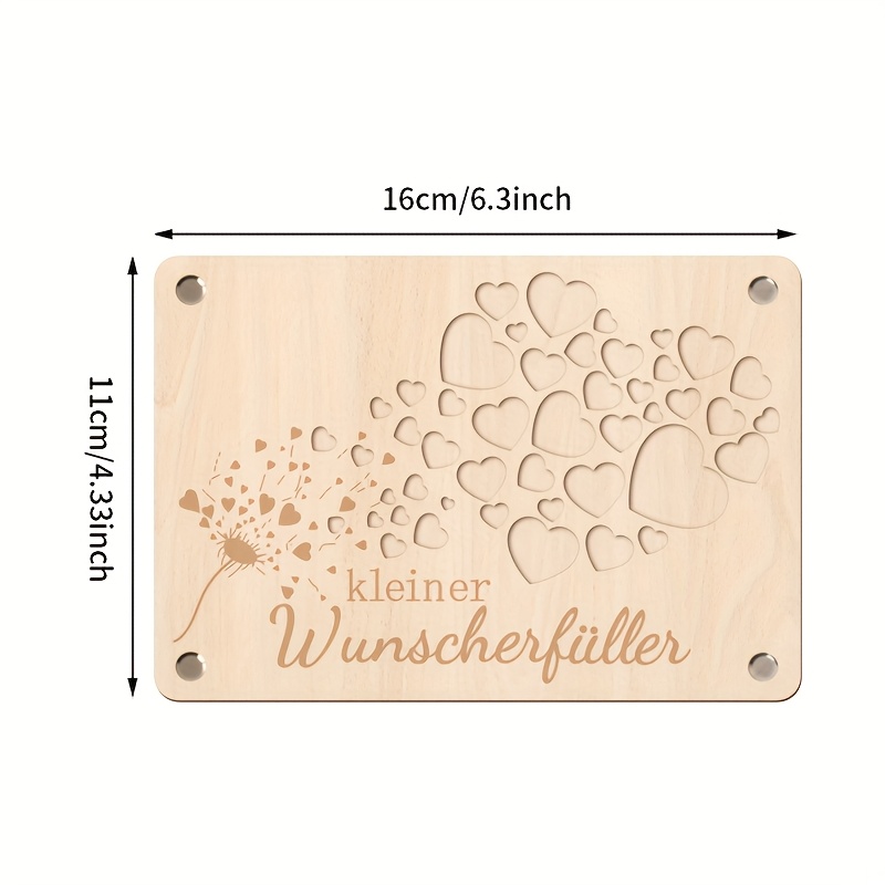 Money Gift Wooden Greeting Card - Elegant Heart Pattern - Wedding, Birthday, Anniversary, Confirmation - Message Space - Keepsake Wedding Favor Or Special Occasion Gift, Gift Card