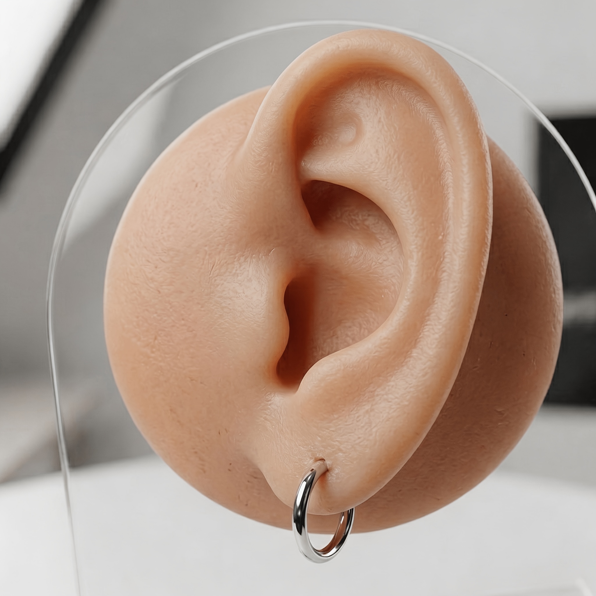 4pcs Multi-purpose Plain Hoop Earrings/Nose Rings Set