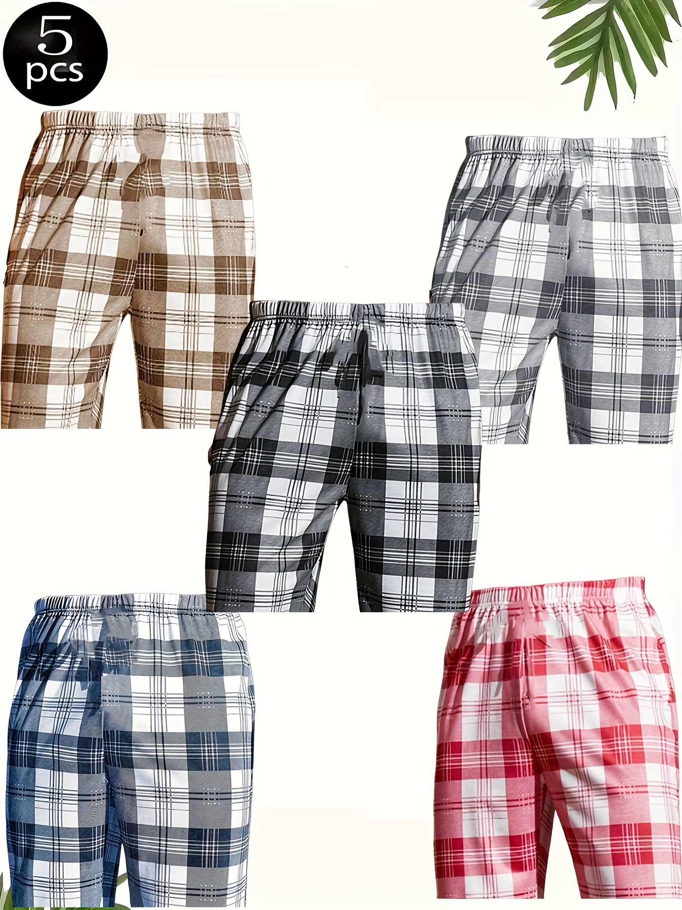 spring summer 5pcs mens   set comfortable shorts with 5 striped   shorts and combination pack lightweight   pants elastic waist shorts single pocket short pajamas