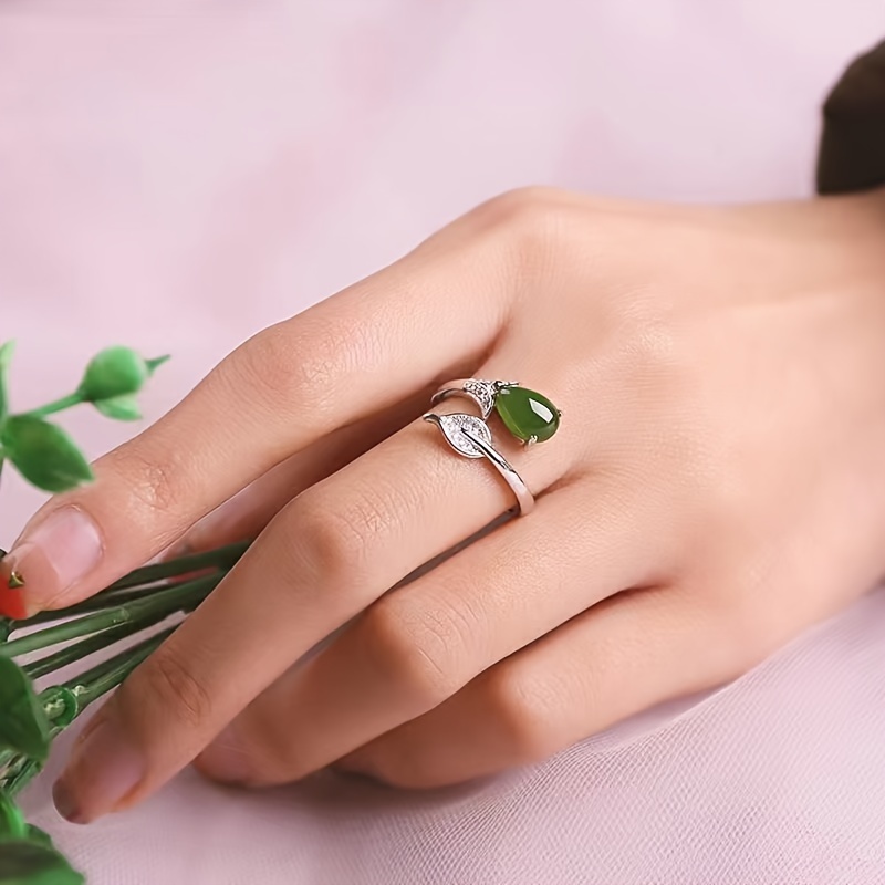 

European And Leaf Drop Fashion Open Women's Ring