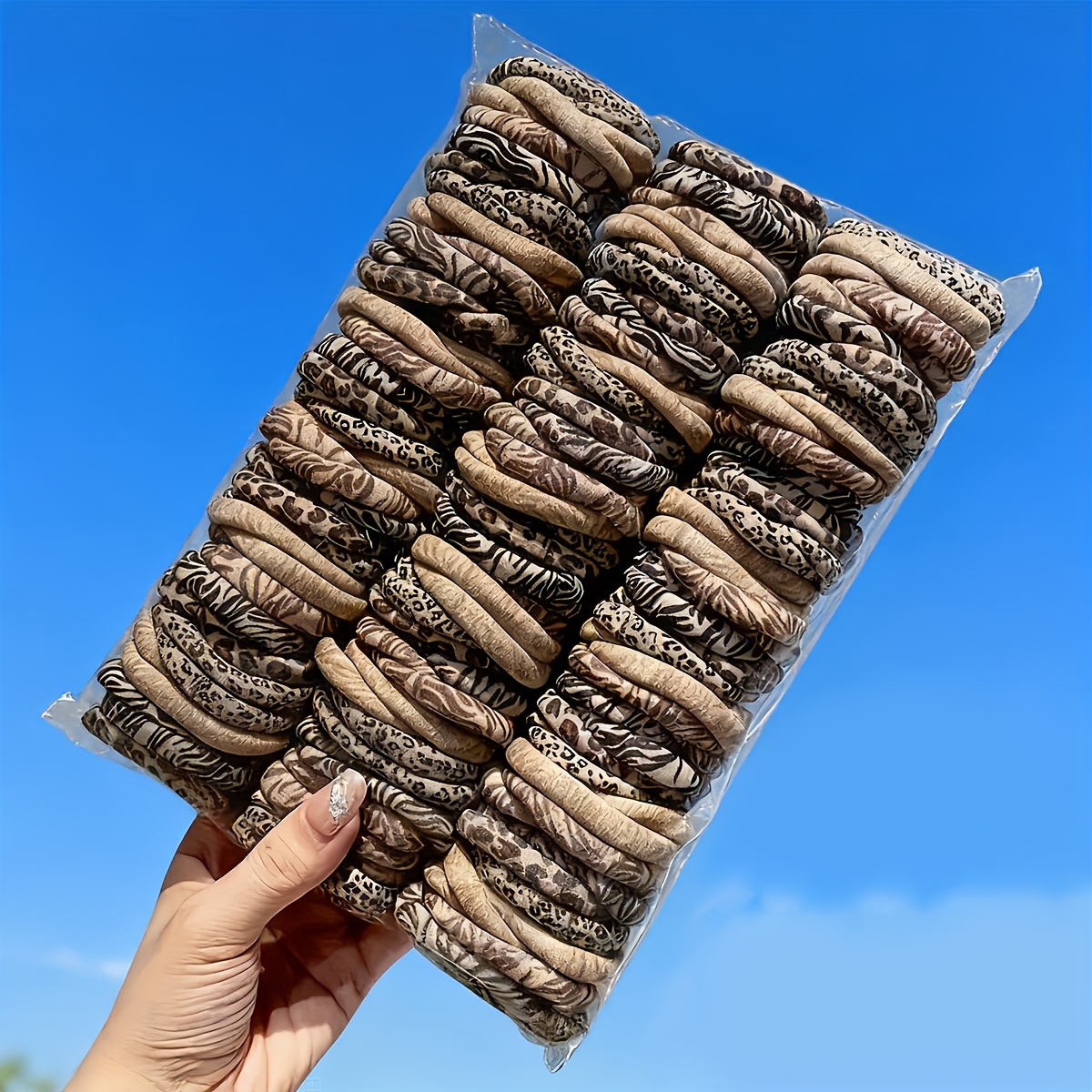 Random 19/29pcs Leopard Print High-Elastic Ponytail Hair Ties
