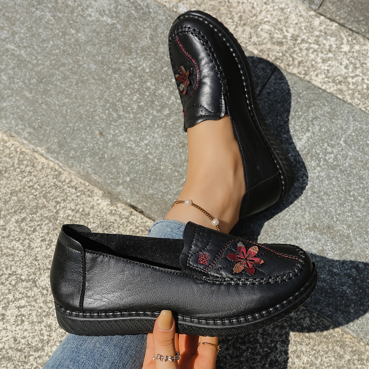TEMU Chaussures Maman, Chaussures Plates à Semelle Souple pour Femmes d'Âge Moyen et Âgées, Chaussures Plates Confortables pour et , Chaussures pour