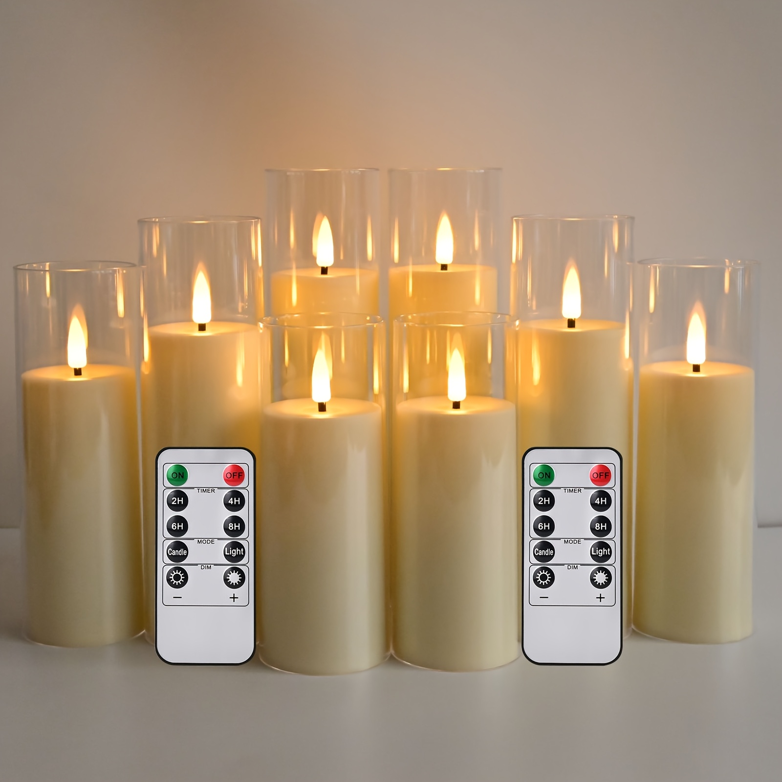 8pcs Led Pillar Candles For Wedding Decor Table Centerpiece, Flickering Realistic Battery Operated Flameless Candles With Remote And Timer For Easter Holiday Halloween Christmas Fireplace Home Decor