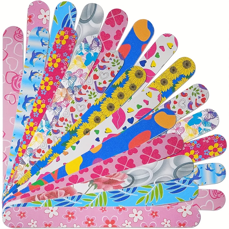 TEMU New 6pcs Color Double-sided 180 Grit, Suitable For Professional Nail Trimming Tools, Used For Shaping, Polishing, And Smoothing