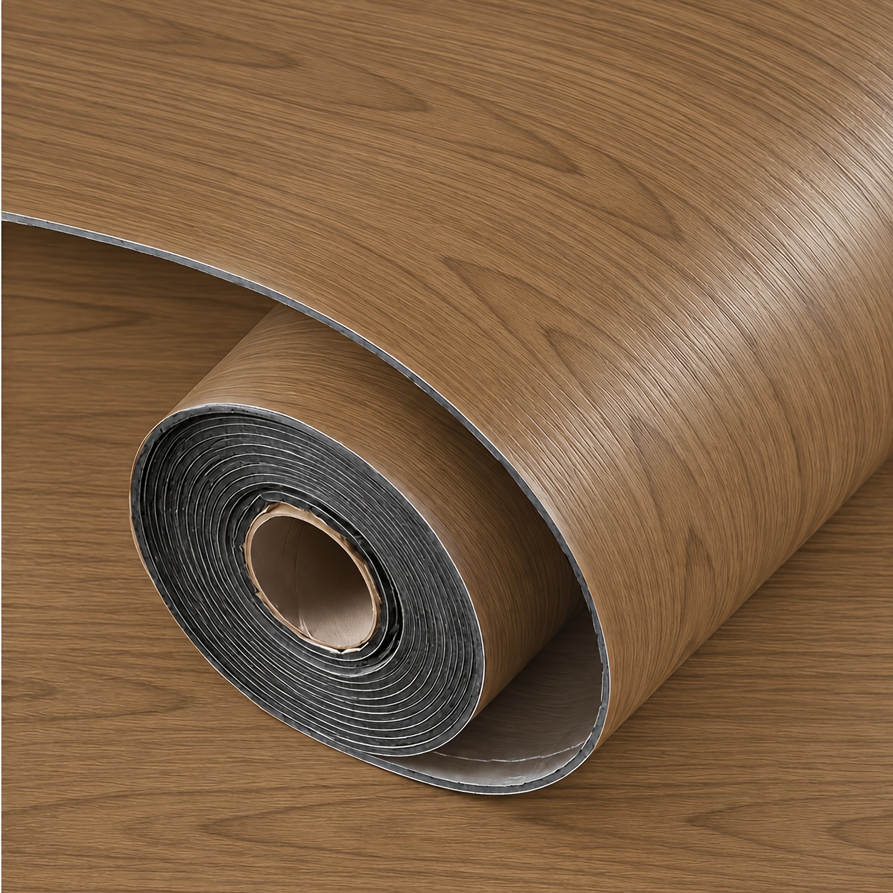 TEMU Thickened Self-adhesive Vinyl Base Floor Roll Luxury Retro Wood Grain Wood Floor Sticker Easy To Peel And Paste 3d Relief Texture Wear-resistant
