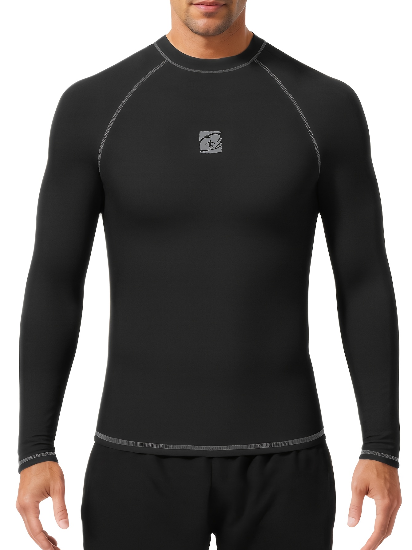 2025 autumn mens nylon high elastic surfing suit casual surfing body suit mock neck design