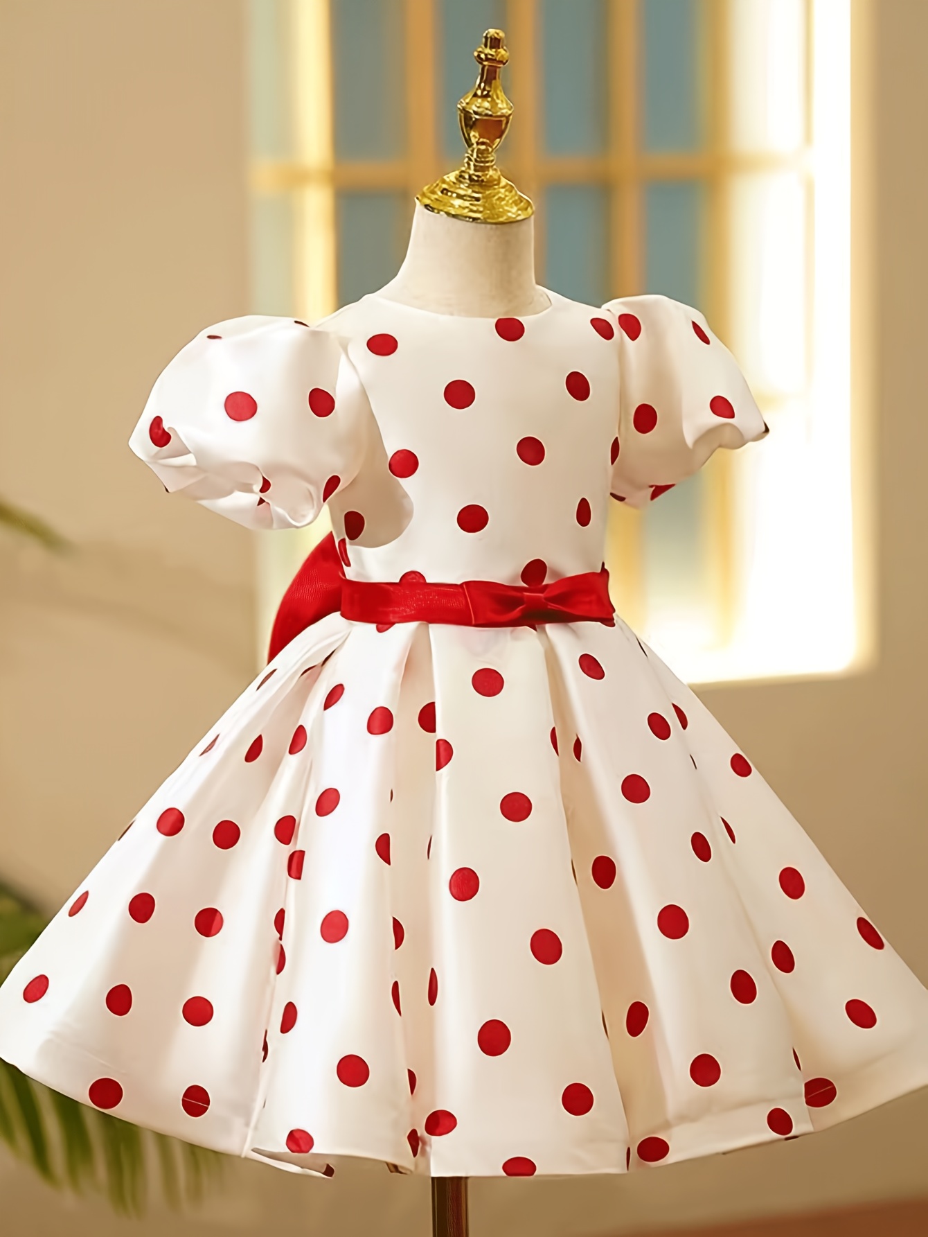 strapless open back dress White Pin Dot On Black Bodice Knit Show Choir Dress - Pinks & Purples