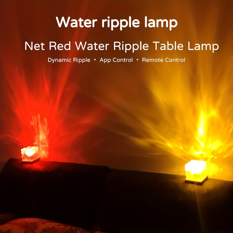 1pc rotating water ripple night light usb night lamp 16 color spin creative bedside flame atmosphere lamp valentines day romantic gift desk lamp details 4