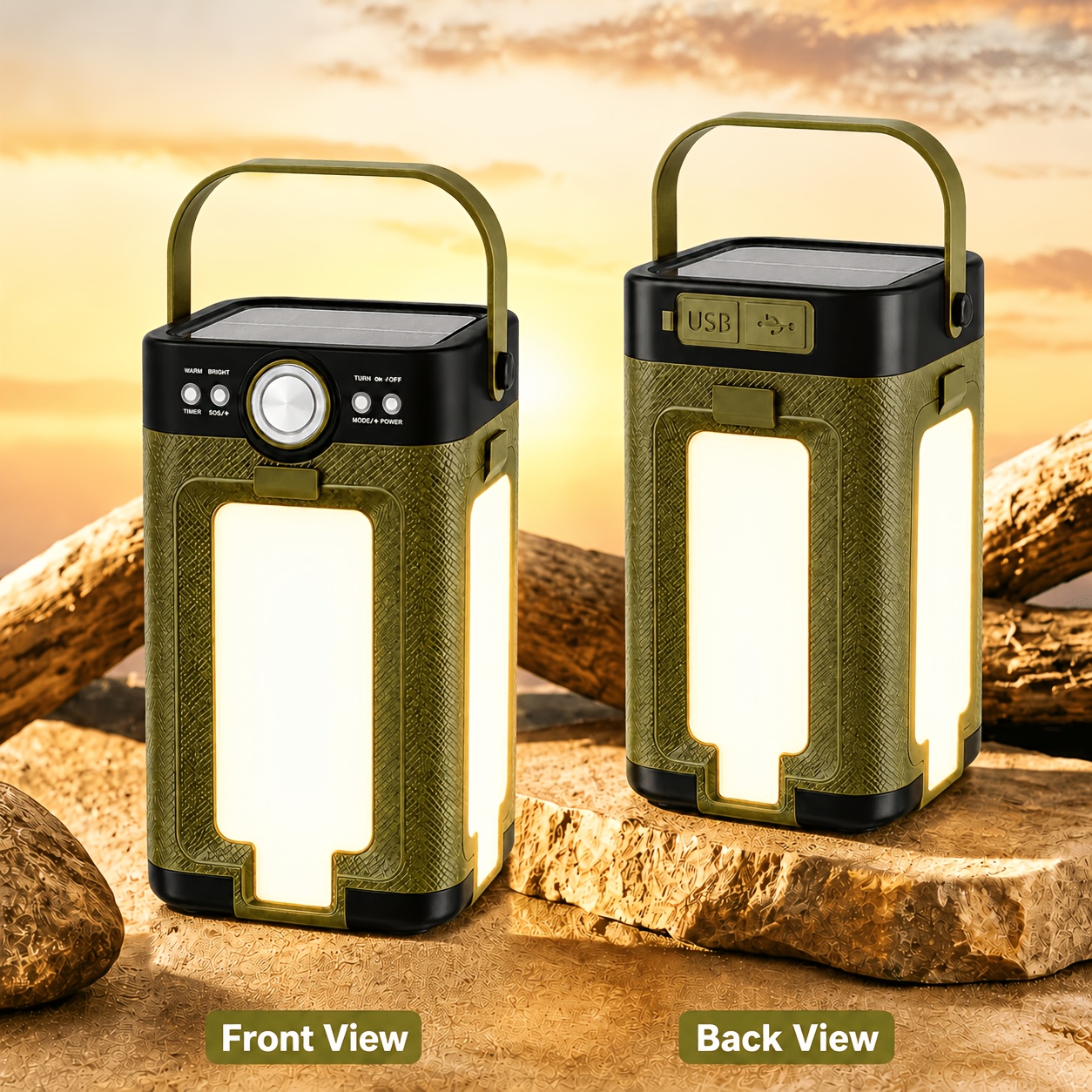 1pc Light For Camping Outdoors, Foldable Camping Light, Portable 3600mah Rechargeable Solar Camping Lamp, 6 Lighting , Foldable Led Floodlight Suitable For Hiking And Emergency