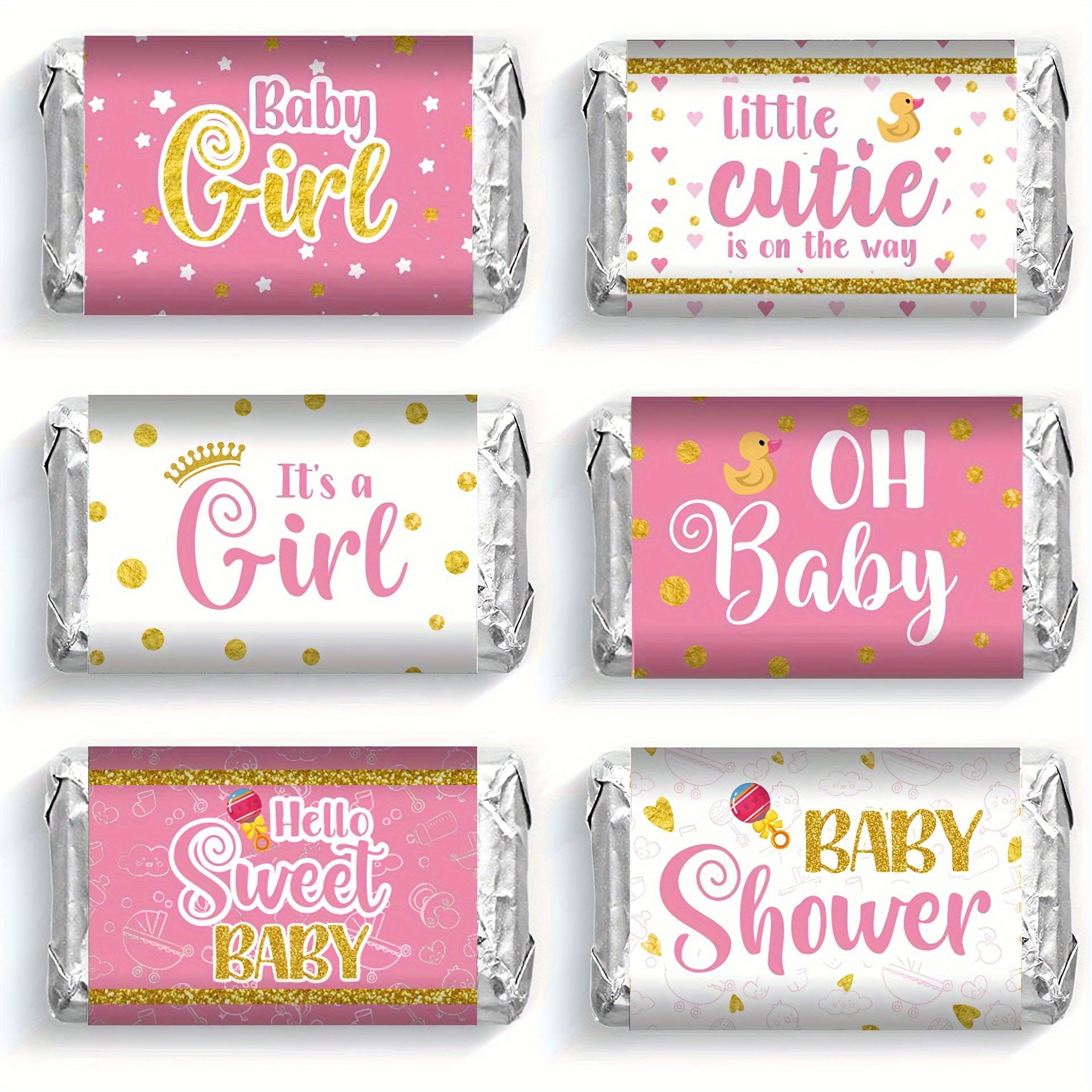 

36pcs, Baby Shower Candy Wrappers, Shower Mini Candy Bar Miniatures Wrappers Chocolate Bar Label Stickers For Baby Shower Decor, Gender Reveal Party Chocolate Stickers(blue, Pink, Blue&pink)