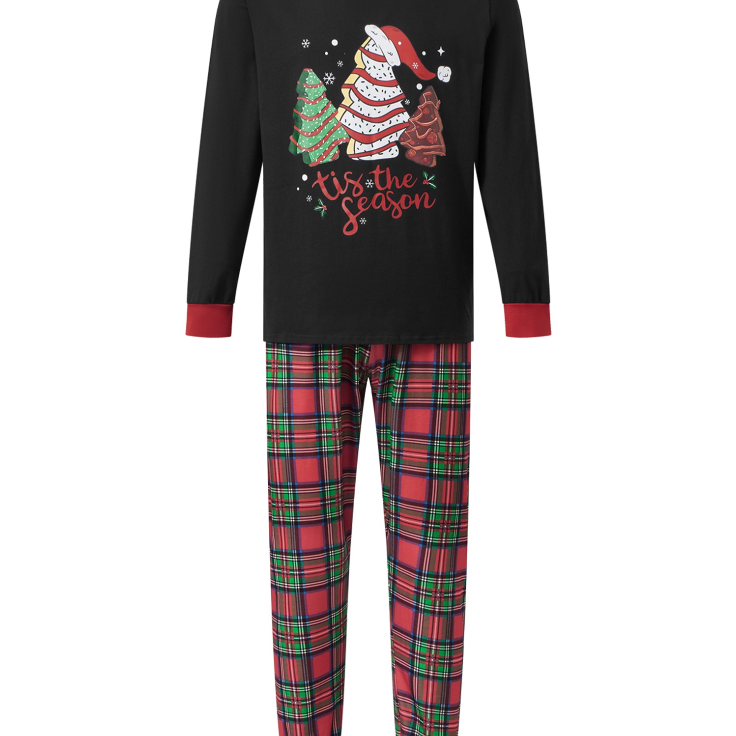 TEMU Family Matching Christmas Pajamas Each Sold Separately - ' Classic Plaid Pjs For The , Seasonal Loungewear, Festive Pajamas, Traditional Design,
