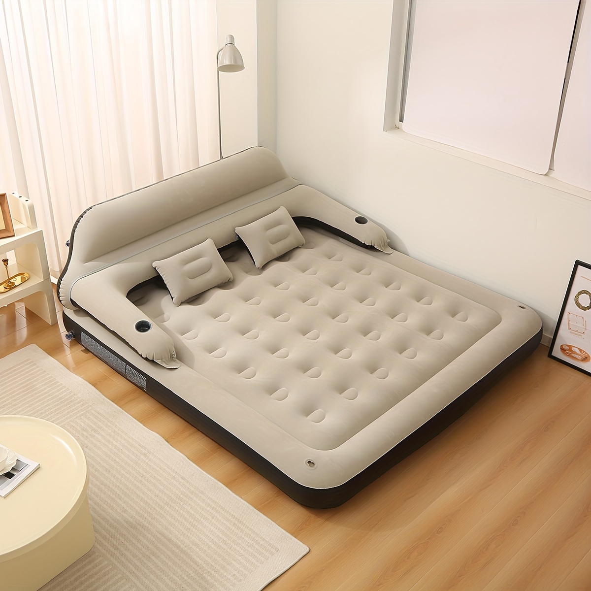 Colchón inflable doble plegable, cama de aire de tamaño completo