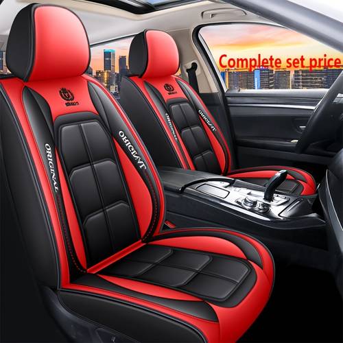 Universal Fit PU Leather Car Seat Cover Set - 5-Seater All-Season Sponge Filled Seat Protector for Cars, SUVs, and Trucks - Easy Care, No Wash Required
