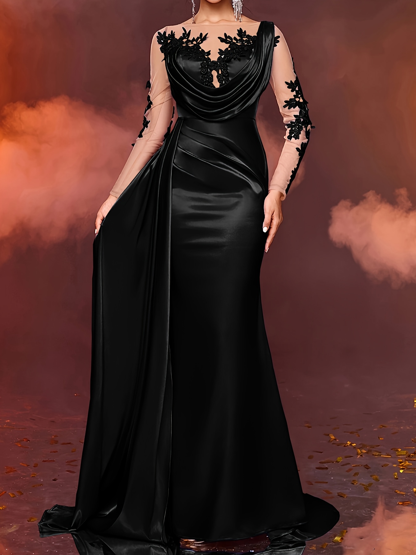 dp021225 new stylish lace womens long formal evening dress - Temu Germany