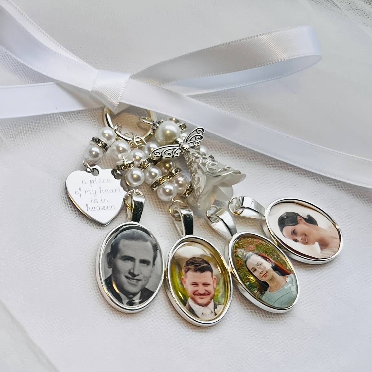 TEMU Customized Photo Bouquet Pendant, Customized Wedding Bouquet Photo Pendant - A Wedding Commemorative Gift - An Ideal Gift For The Bride On Her