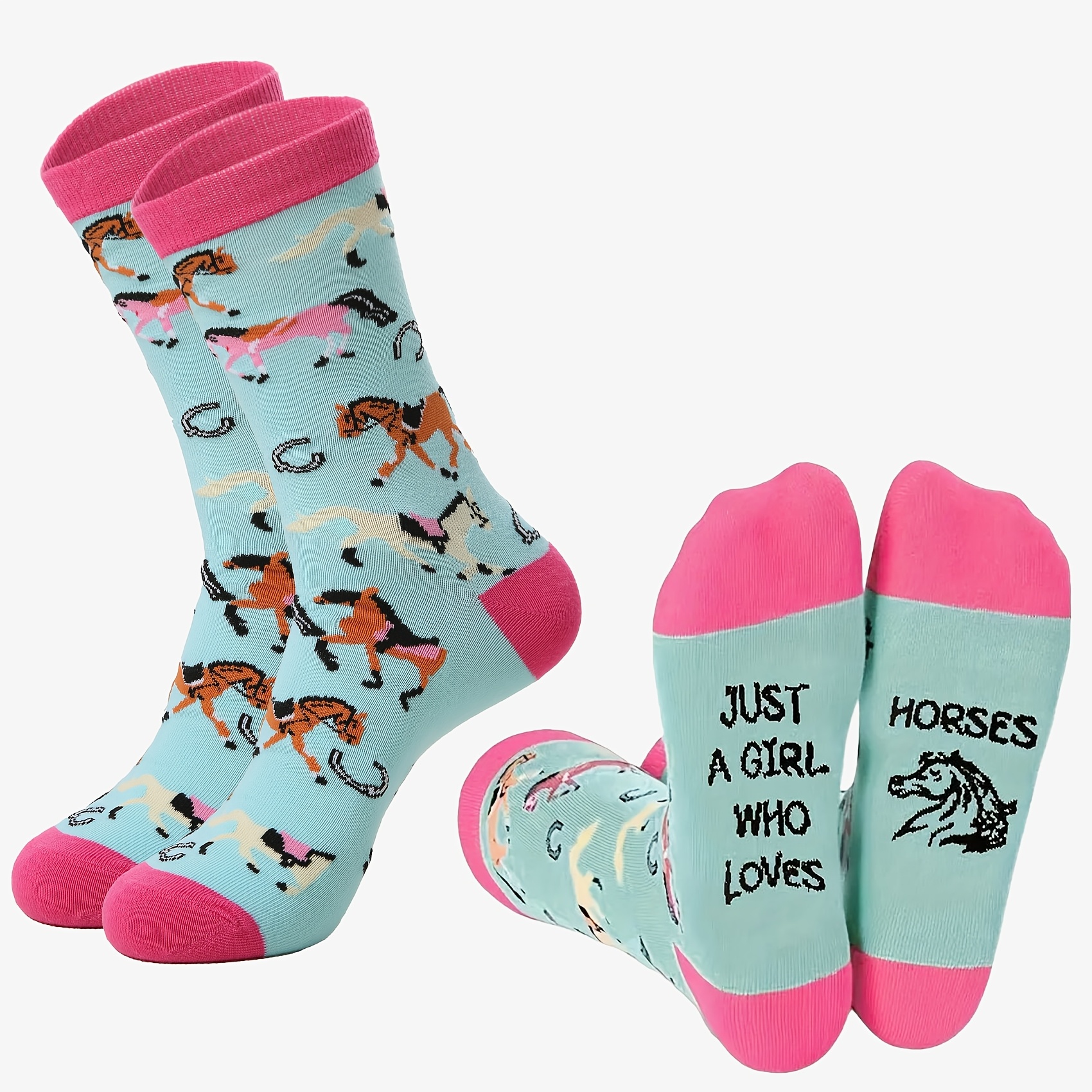 TEMU A Pair Of Men's Mid-calf Socks Featuring Trendy Cartoon Animals And Stylish Letter Designs, High-quality, Colorful Socks Are Breathable And